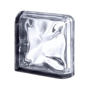 Agua BQ19 Reflejos Negro Curvo zakończeniowy dwustronnie pustak szklany luksfer